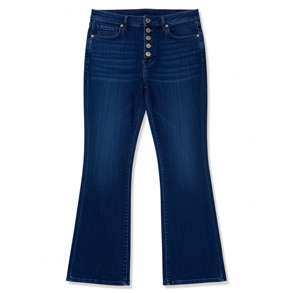 Ann Taylor The Kick Crop Button Fly Jeans - Picture 2 of 10